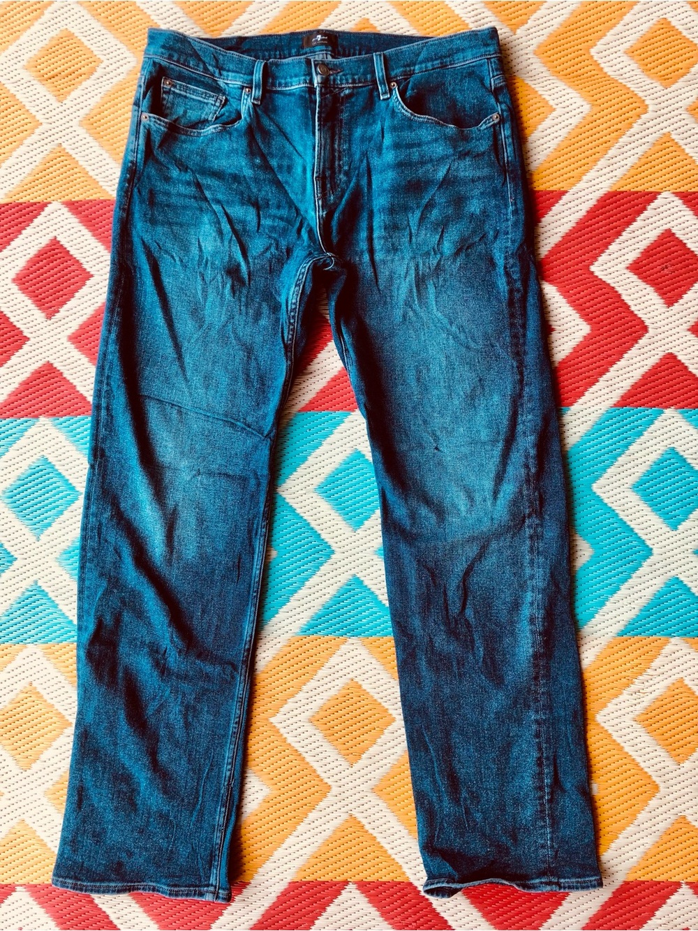 7 For All Mankind Men's Straight Jeans 36x33 Stretchy